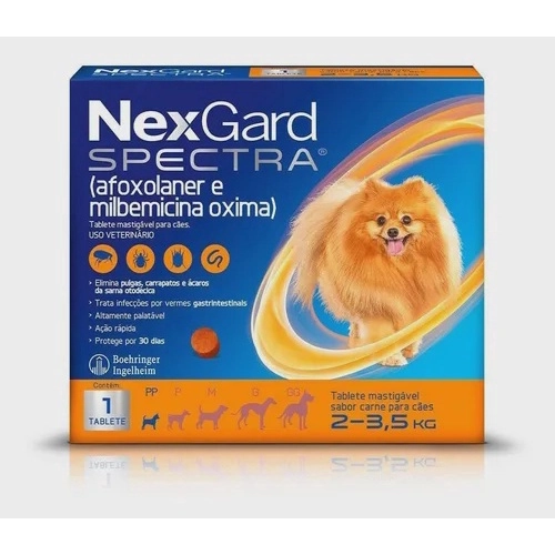 Antipulgas e Carrapatos Nex Gard Spectra para Cães de 2 a 3,5kg